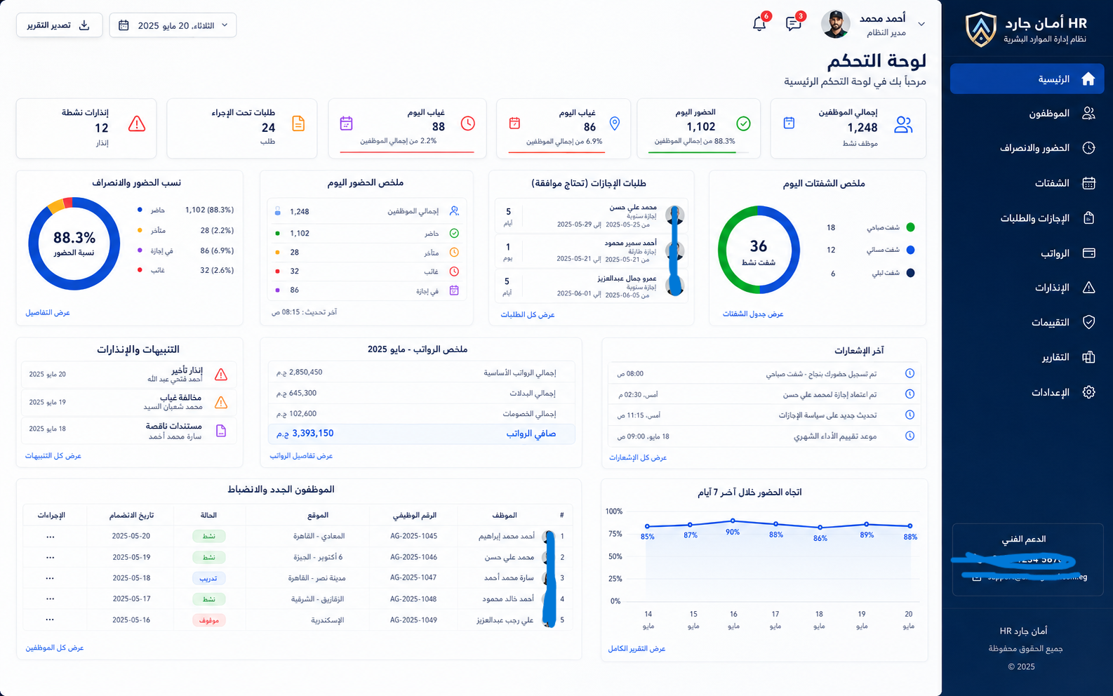 صورة مشروع برنامج HR ذكي – أمان جارد